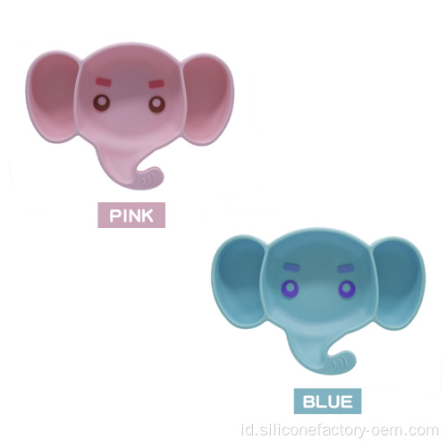 Anak-anak Blue Plate Cutlery Non-Slip Mini Silicone Bowl